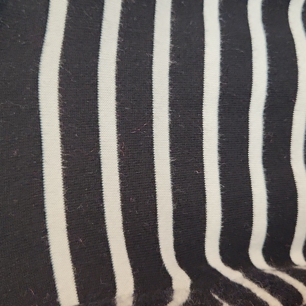 La Ligne Made In Italy Black and White Mixed Striped Crew Neck Sweater sz S - Picture 4 of 16